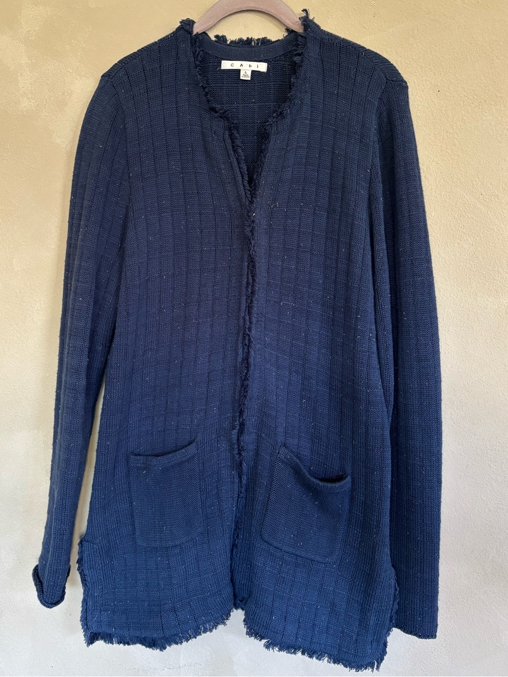 Cabi Duchess fringe cotton cardigan sweater style 181